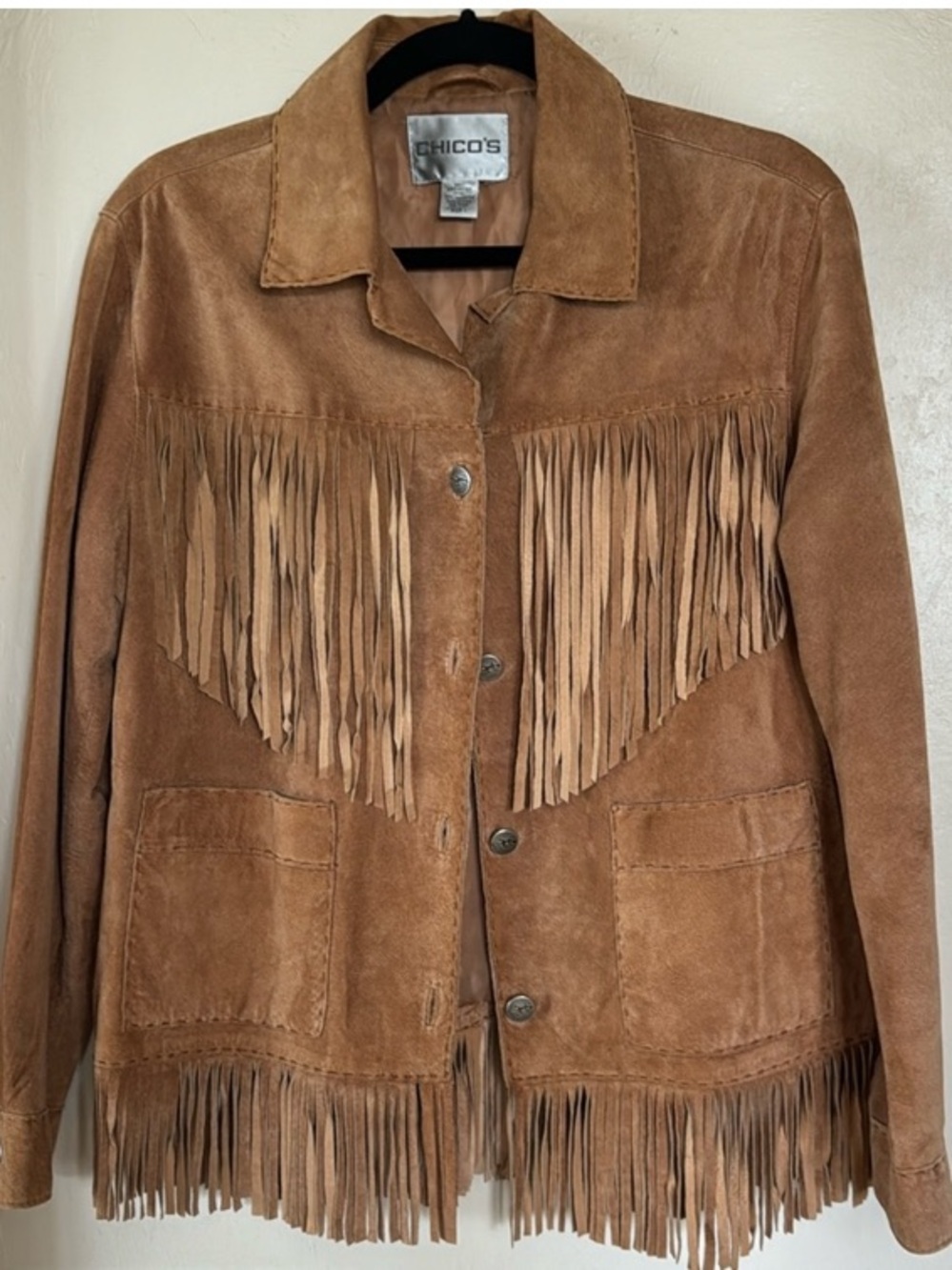 Chico's Brown Suede Fringe Jacket